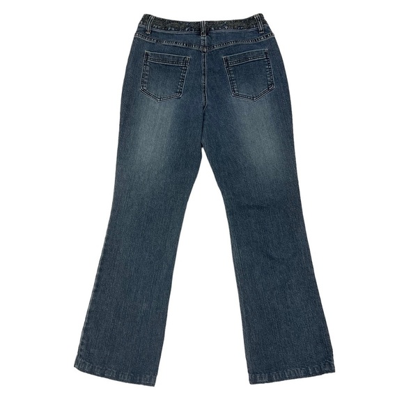 Motto Your Style Mantra Women’s Jeans SZ 8 Dark Wash Embellished Bootcut Denim - Picture 4 of 13